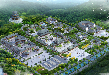 寺院整體規(guī)劃設計效果圖—山東藏峰寺